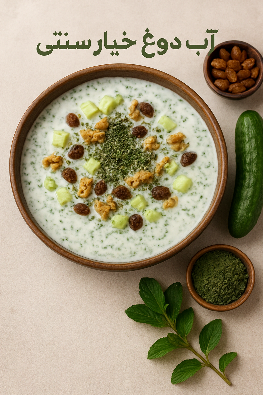 طرز تهیه آب‌دوغ‌ خیار سنتی 